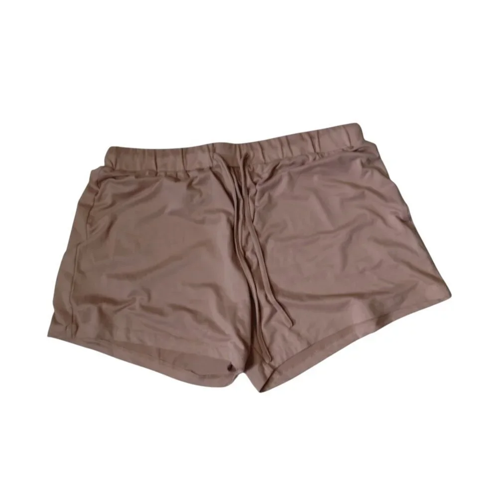 Ekouaer Size Large Light Pink Pull On Elastic Waist Drawstring Pajama Shorts